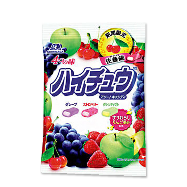 모리나가 하이츄 4가지맛(청포도/포도/딸기/청사과) 94g
